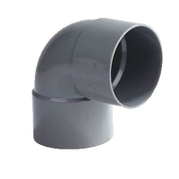 PVC Korte bocht 40mm 2x lijmmof 90° grijs | CVketel.nl