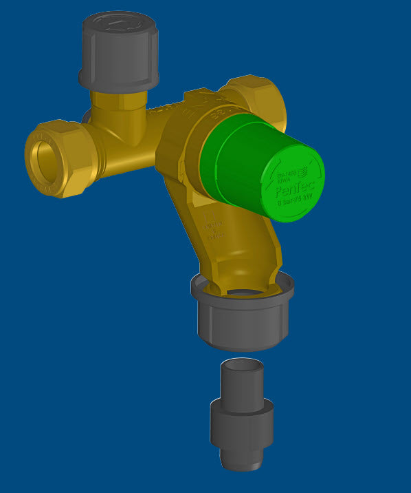 Pentec Inlaatcombinatie UBIC 15mm 2x knel 8bar